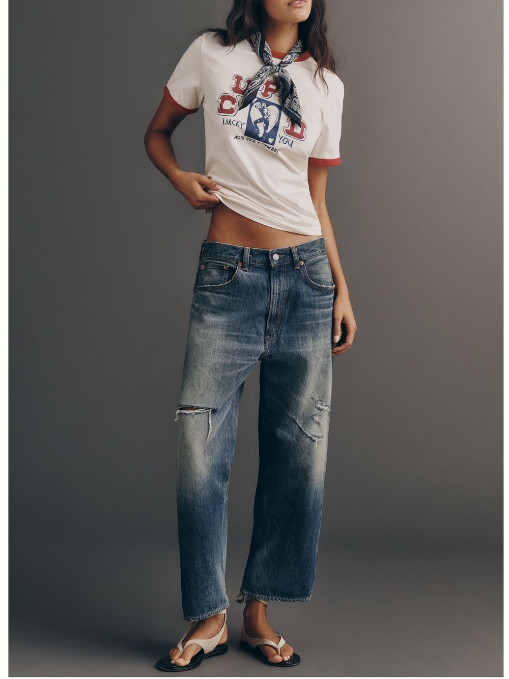 🍀Scotch & Soda Lucky You Ringer Tee Anthropologie New Cupid Lucky You Medium - Picture 4 of 12